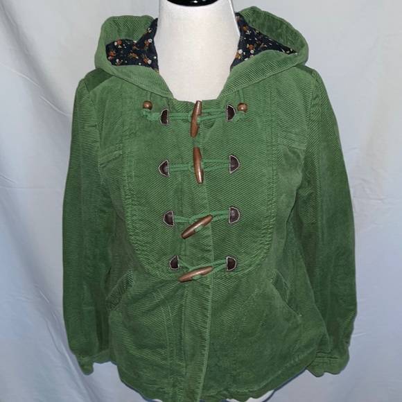 Anthropologie Jackets & Blazers - Anthropologie Elevenses Corduroy Toggle Hooded Jacket